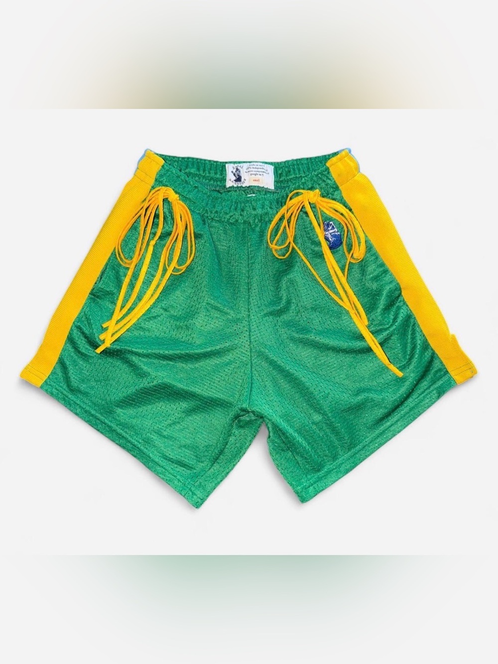 Lisa Says Gah x Relax Lacrosse Brans Green & Yellow Athletic Mesh Shorts